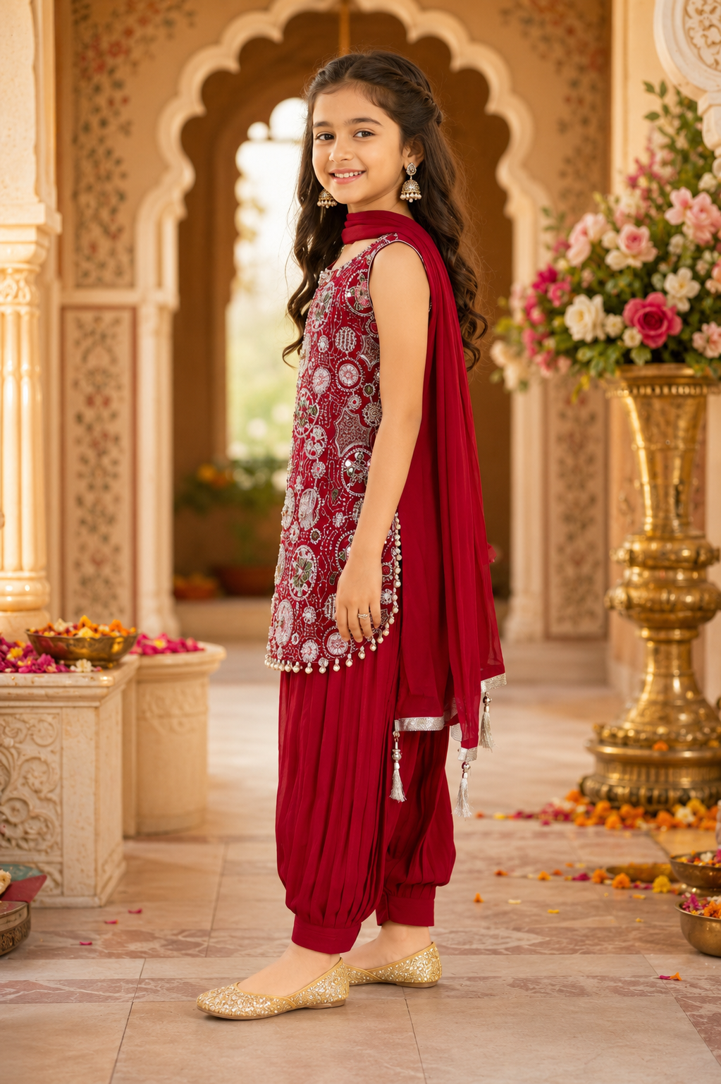 Royal Rani Embroidered Girls Ethnic Suit Set 11910-268-RNI - Image 2