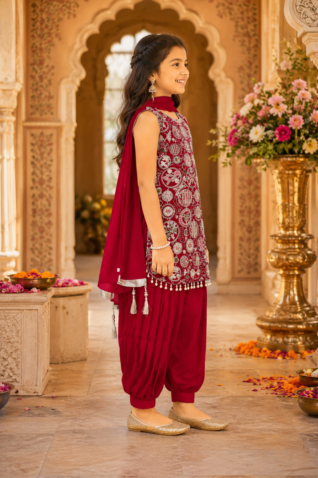 Royal Rani Embroidered Girls Ethnic Suit Set 11910-268-RNI - Image 4