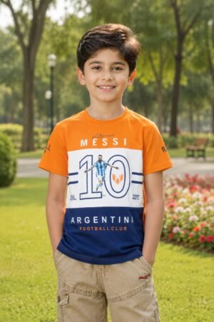 52357LT Boys Premium Hosiery Cotton Graphic T-Shirt | Trendy Casual Wear for Kids 52357LT-268-ORG