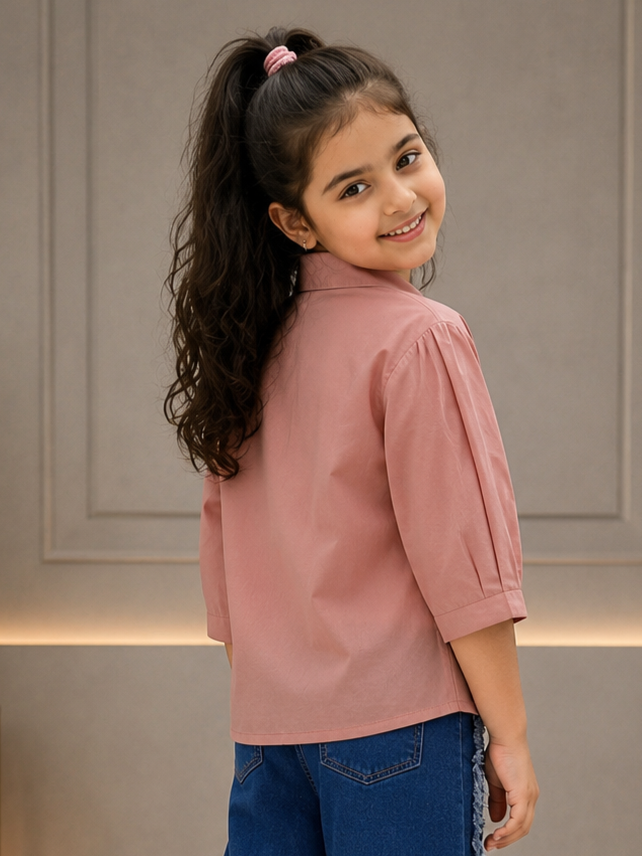 490FL Girls Premium Imported Designer Top | Butterfly Embellished Casual Wear 490FL-24-PCH - Image 4