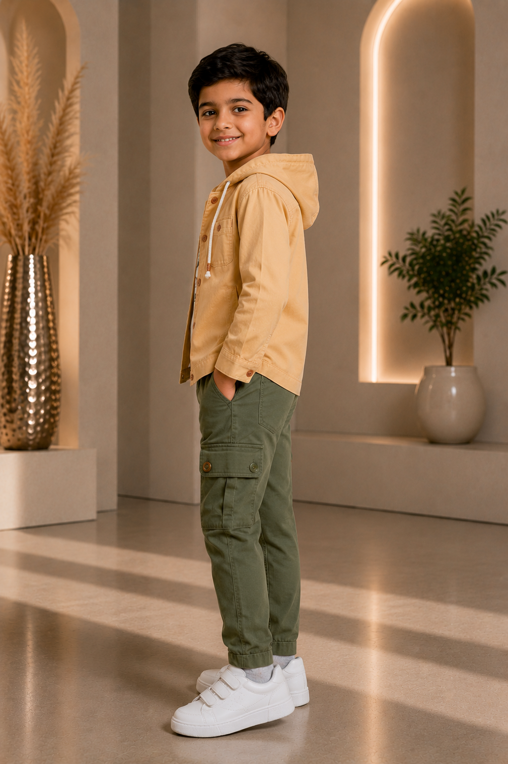 1782PL Premium Cotton Shirt Set Fabric – Smart, Comfortable & Trendy Kidswear Material 1782PL-268-MST - Image 3