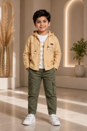 1782PL Premium Cotton Shirt Set Fabric – Smart, Comfortable & Trendy Kidswear Material 1782PL-268-MST