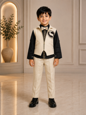4001EM Premium Cotton Pant Suit Fabric – Smart, Structured & Elegant Kidswear Material 4001EM-30-FWN