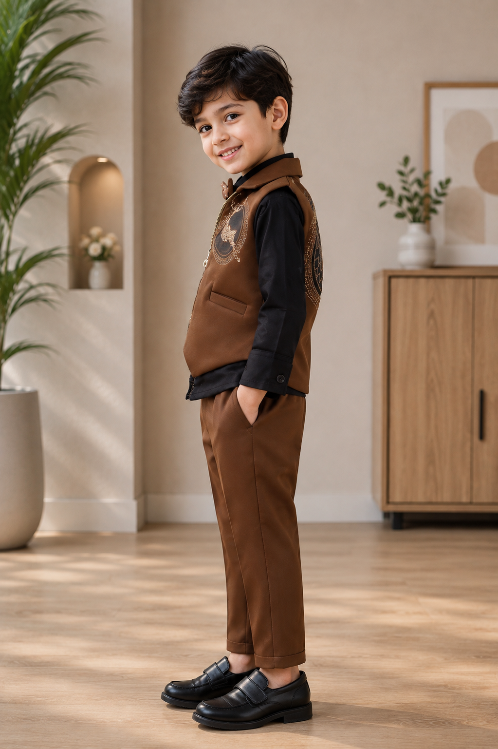 4001EM Premium Cotton Pant Suit Fabric – Smart, Elegant & Structured Kidswear Material 4001EM-30-CFE - Image 4