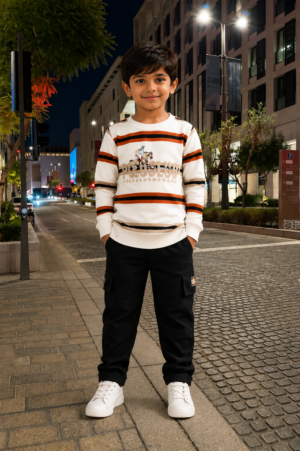 276LN Premium Cotton T-Shirt Set Fabric – Soft, Comfortable & Trendy Kidswear Material 276LN-268-RST