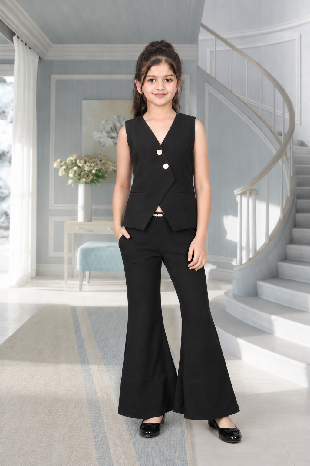6064PL Premium Japanese Fabric – Smart, Structured & Elegant Designer Dress Material 6064PL-450-BLK