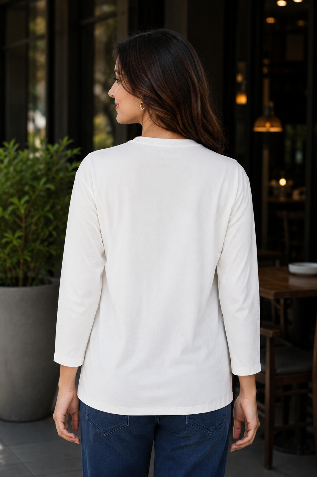 695AEM Ladies Premium Netting Designer Top | Elegant Floral Casual & Party Wear 695AEM-24-WHT - Image 3