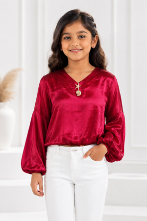 T1096PL Premium Satin Silk Fabric – Luxurious Shine, Smooth Finish & Elegant Drape T1096PL-218-RED