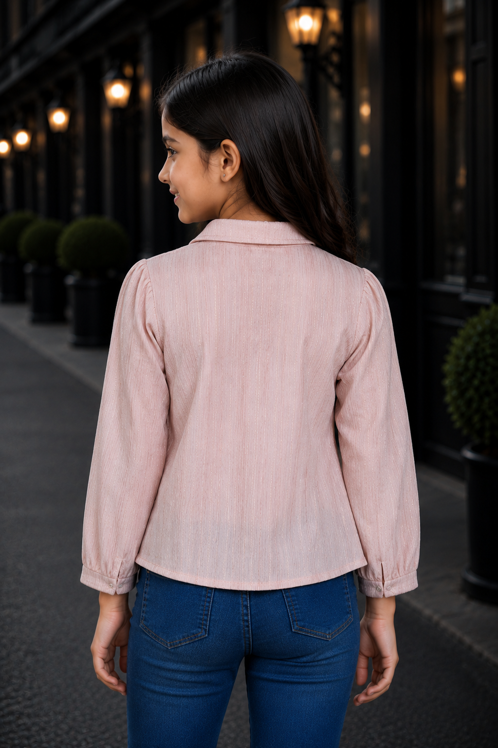 T1121EM Premium Blush Pink Embellished Imported Fabric Girls’ Top T1121EM-218-PCH - Image 3