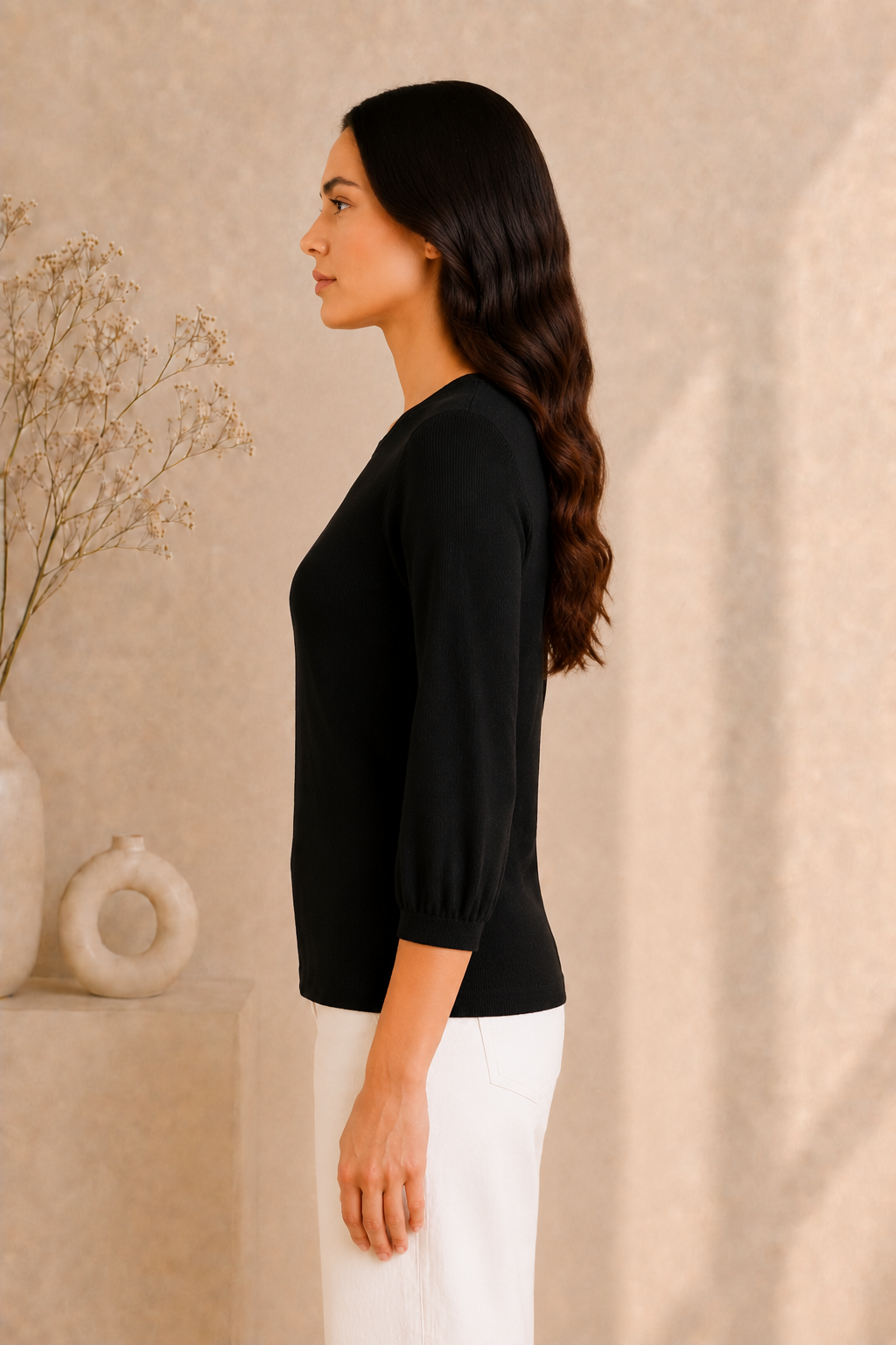 595APT Premium Black Netting Fabric Top – Elegant & Stylish Women’s Wear 595APT-24-BLK - Image 2