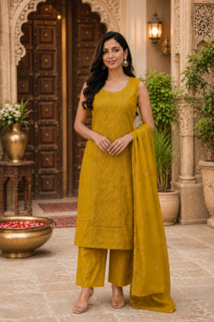 6125EM Premium Cotton Embroidery Fabric – Intricate Embroidery, Breathable Comfort & Elegant Ethnic Style 6125EM-455-MST