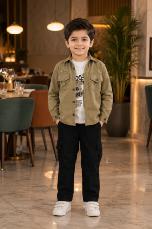 8810PL Premium Boys’ Cotton Shirt Set – Smart Casual Kidswear Outfit 8810PL-268-FWN