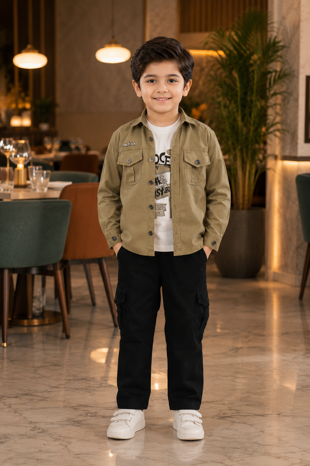 8810PL Premium Boys’ Cotton Shirt Set – Smart Casual Kidswear Outfit 8810PL-268-FWN