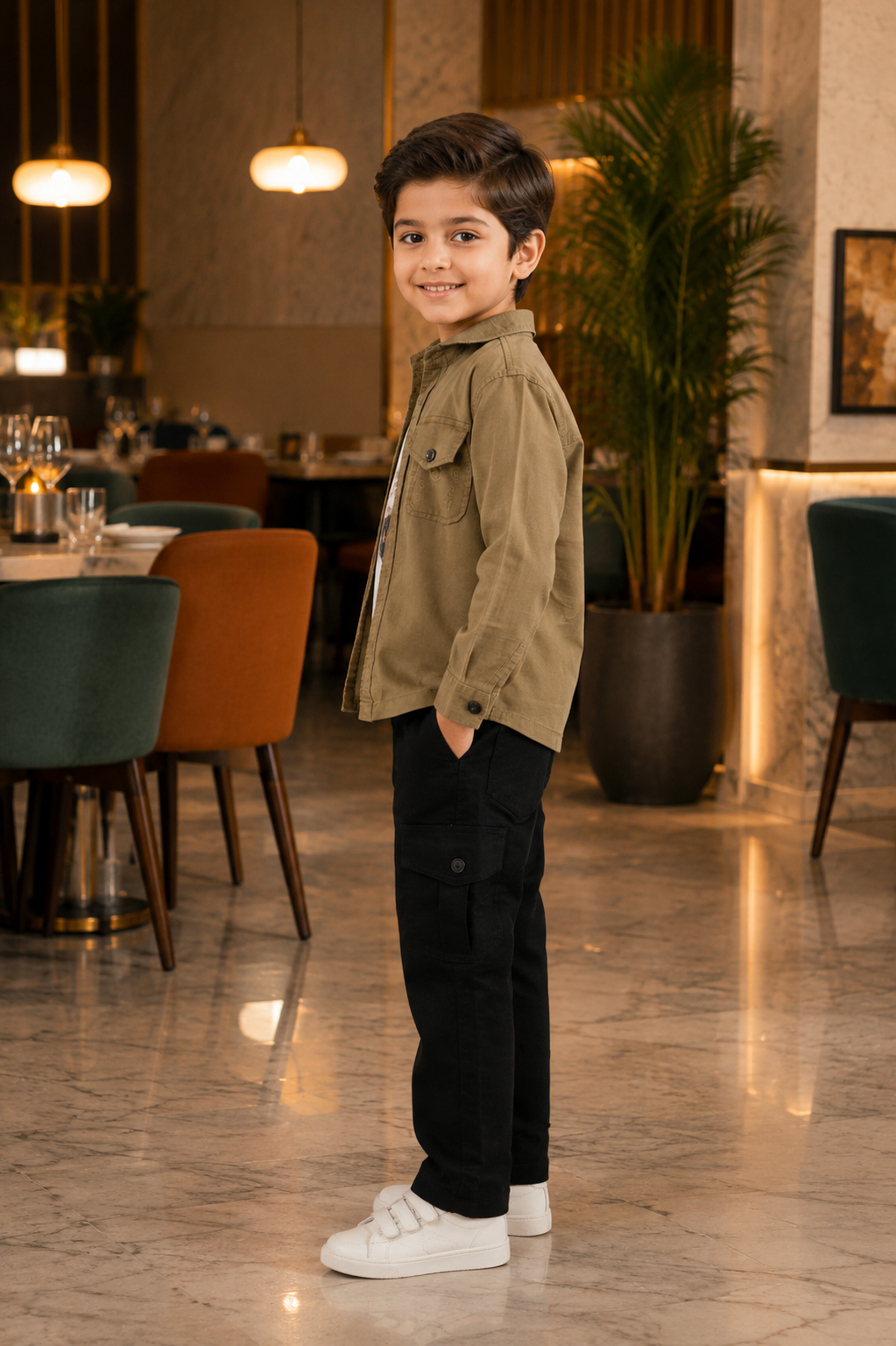 8810PL Premium Boys’ Cotton Shirt Set – Smart Casual Kidswear Outfit 8810PL-268-FWN - Image 5