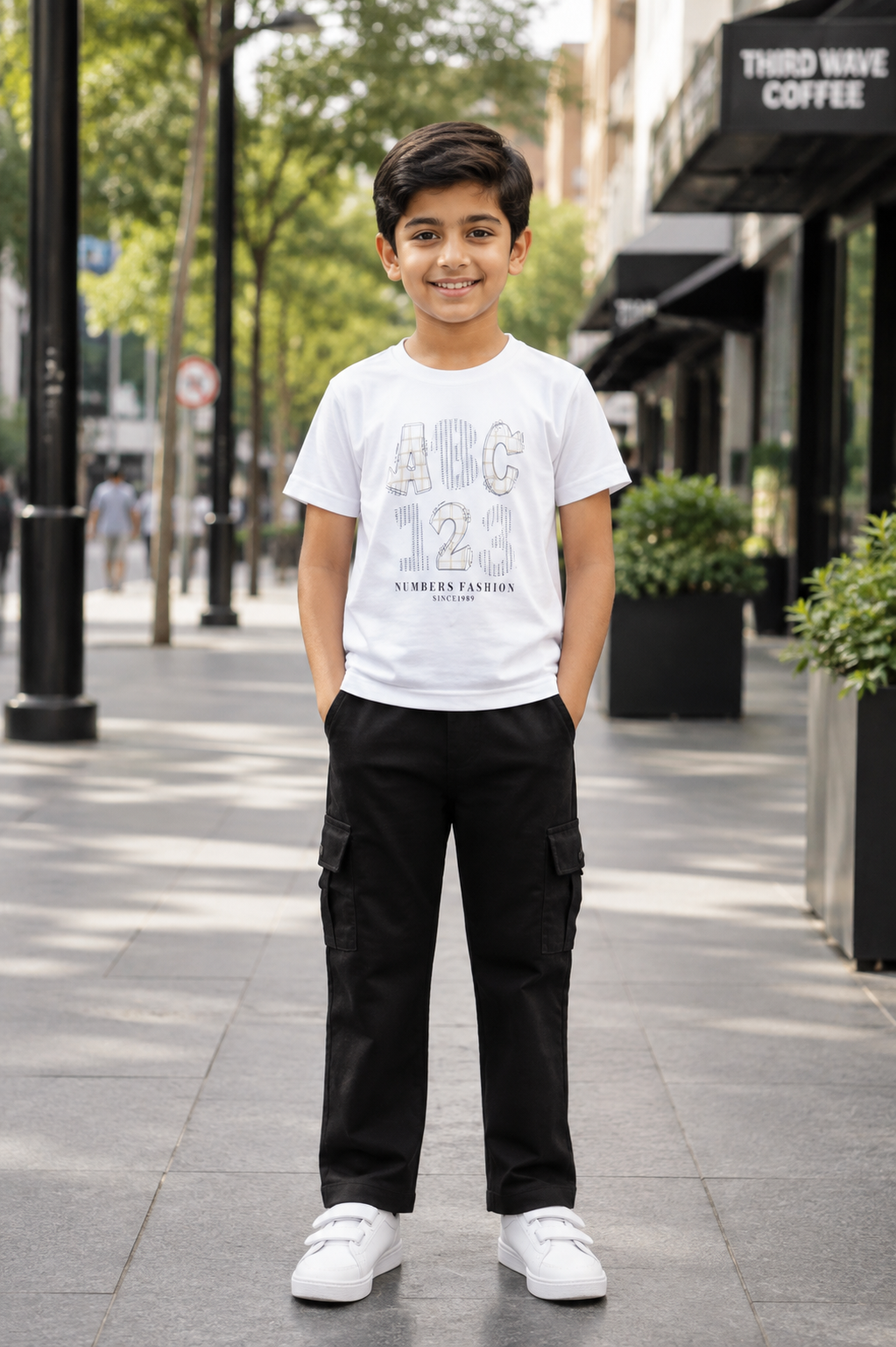 8808FL Premium Cotton Shirt Set – Floral Print Smart Casual Boys’ Outfit 8808FL-268-WHT - Image 5