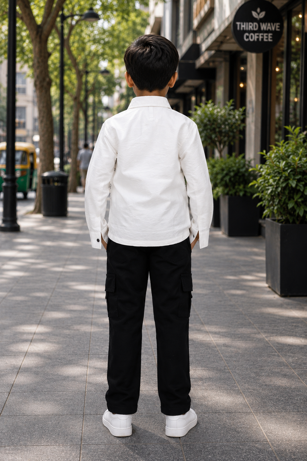 8808FL Premium Cotton Shirt Set – Floral Print Smart Casual Boys’ Outfit 8808FL-268-WHT - Image 3