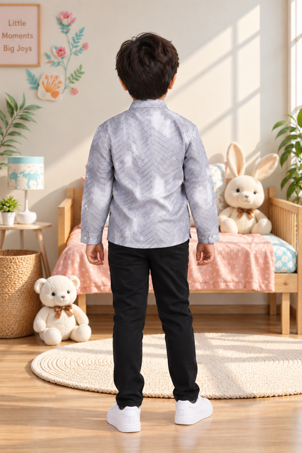 5591PR Imported Cotton Blazer Set for Boys – Premium Printed Smart Casual Set 5591PR-414-BLK - Image 5