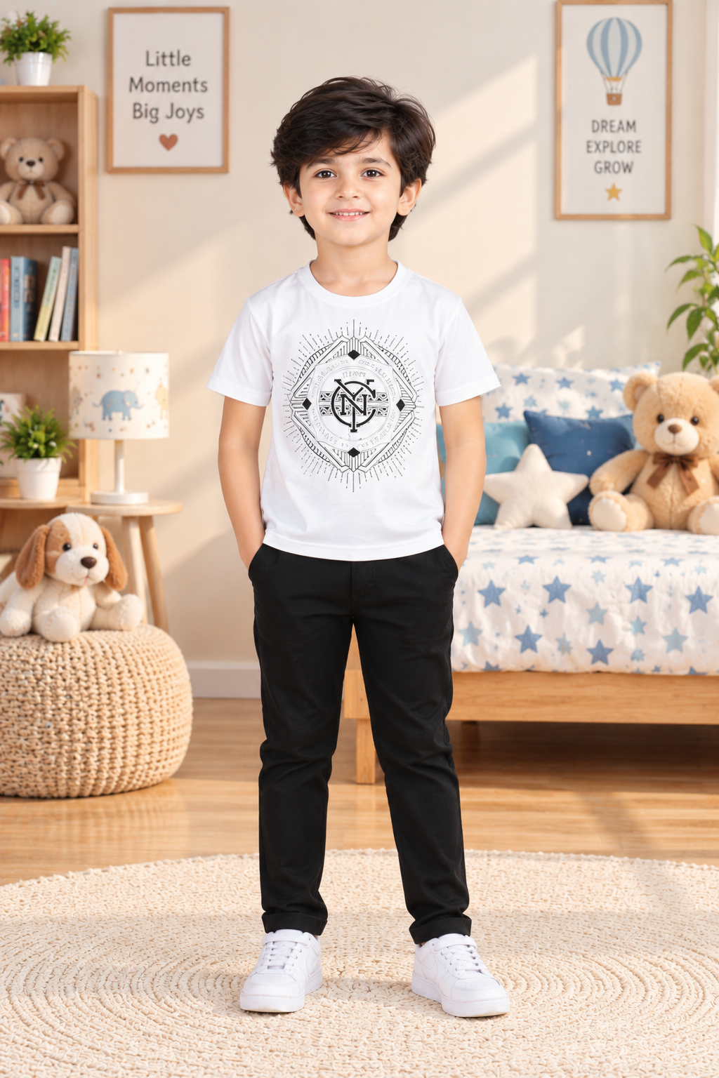 5591PR Imported Cotton Blazer Set for Boys – Premium Printed Smart Casual Set 5591PR-414-BLK - Image 2