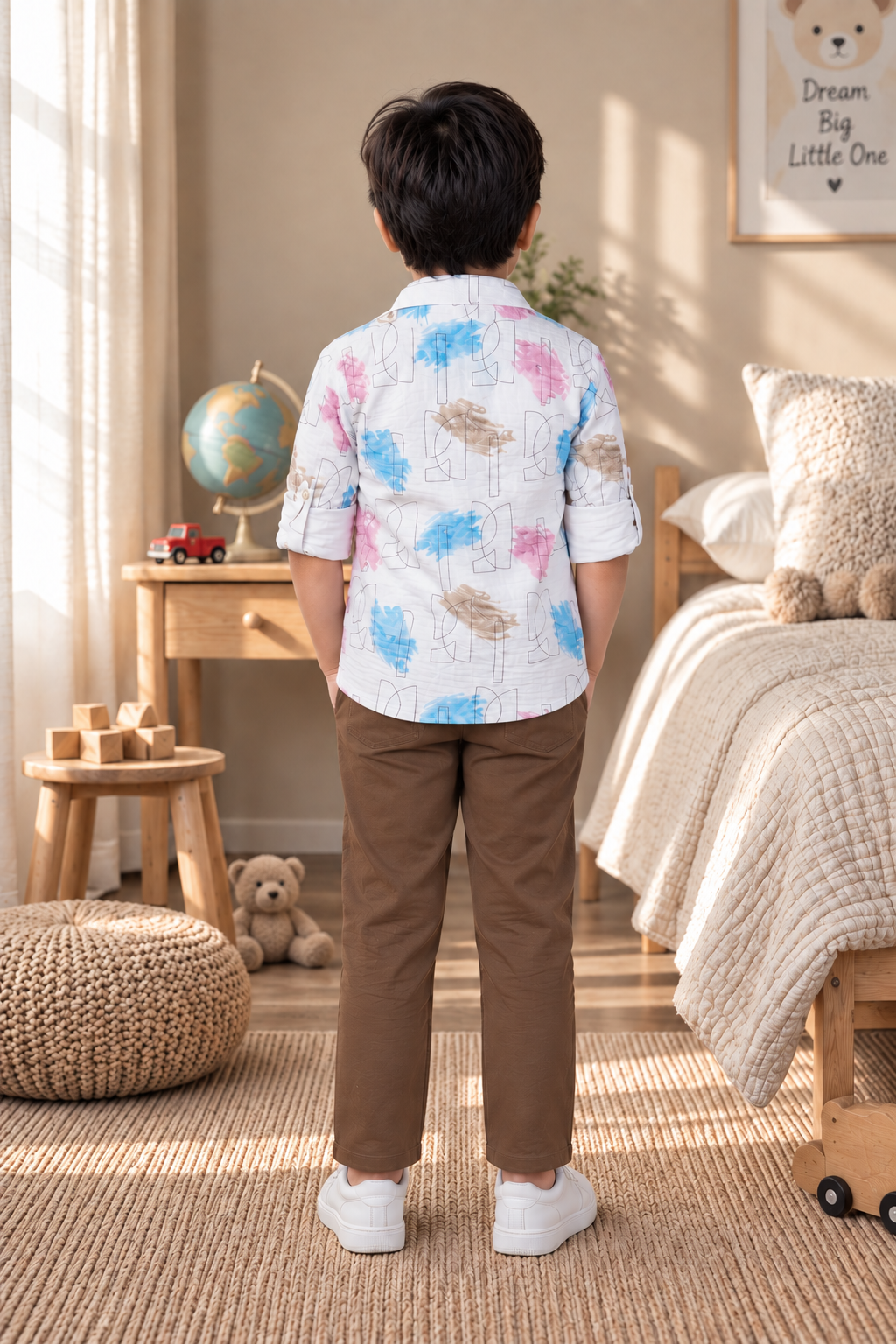 6081PR Imported Cotton Printed Blazer Set for Boys – Premium Smart Casual Outfit 6081PR-414-BWN - Image 5