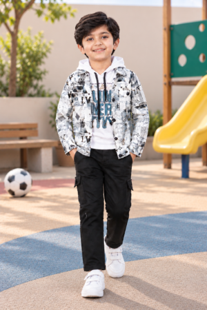 9028PT Imported Cotton Shirt Set for Boys – Premium Printed Casual Outfit 9028PT-441-BLU
