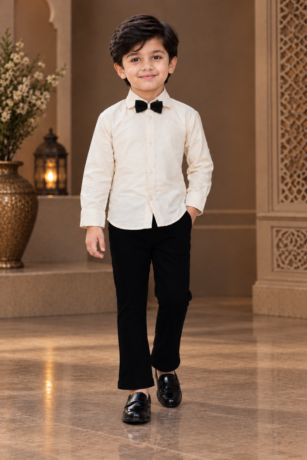 12041FL Imported Cotton Pant Suit for Boys – Premium Embroidered Party Wear Set 12041FL-266-FWN - Image 4