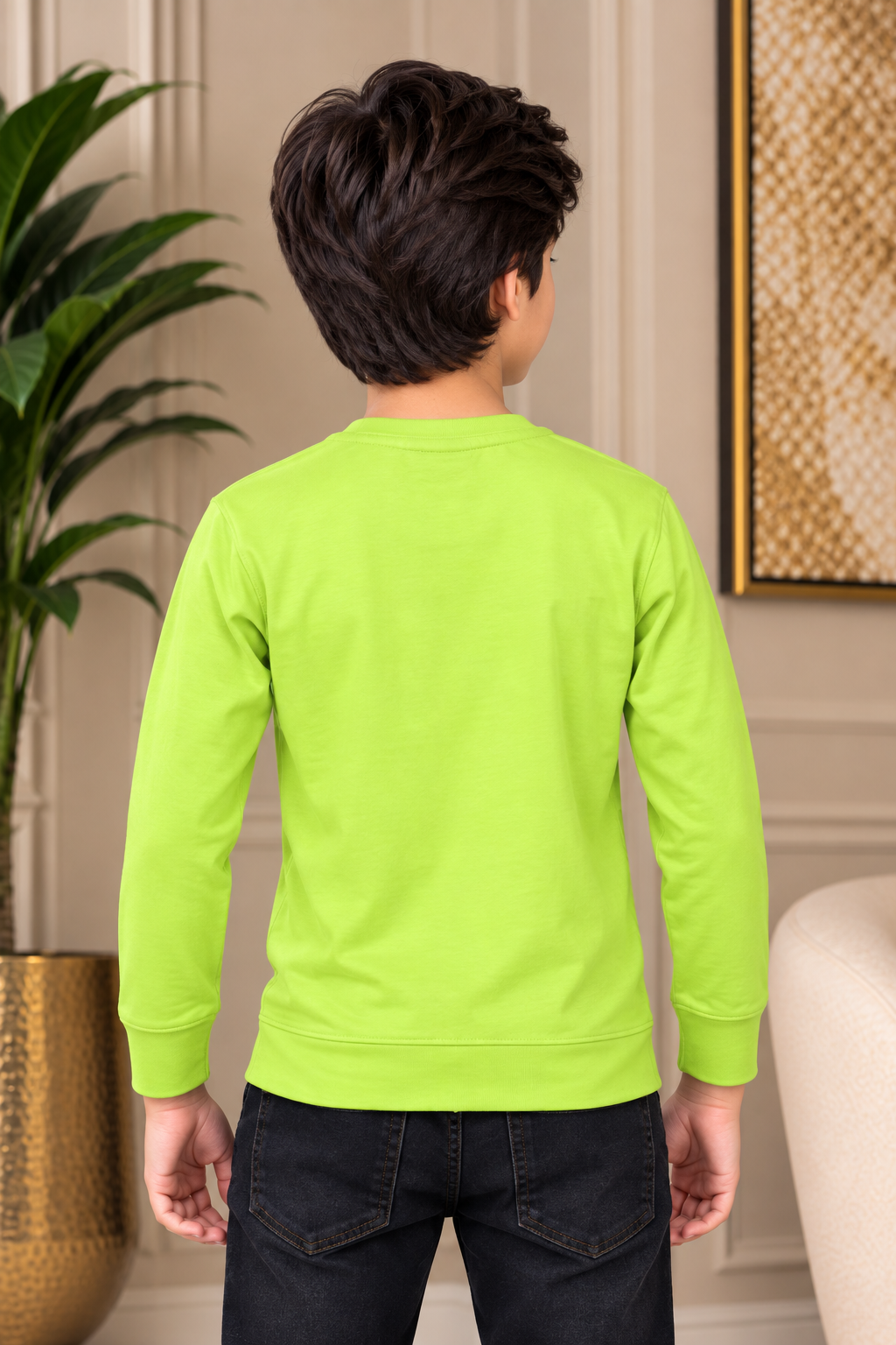 2072PT Boys Hosiery Cotton Graphic T-Shirt – Trendy & Comfortable Casual Wear 2072PT-183-P GRN - Image 3