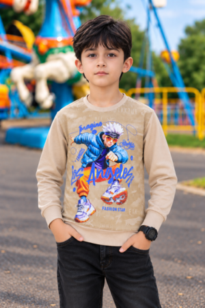 2072PT Premium Boys Graphic Hosiery Cotton T-Shirt – Stylish Full Sleeve Casual Wear 2072PT-183-FWN