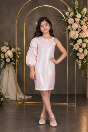 3086EM Girls’ Premium Imported Party Wear Middy Dress 3086EM -456-038-PNK
