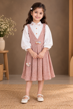 6090PL Girls’ Premium Imported Fabric Middy Dress 6090PL-255-PCH