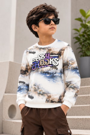 9871PR Boys Premium Graphic Hosiery Cotton T-Shirt – Full Sleeve Casual Wear 9871PR-62-CRM