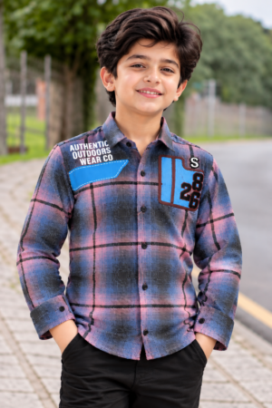 2218CHK Boys’ Stylish Checked Printed Shirt – Imported Fabric 2218CHK-193-PCH