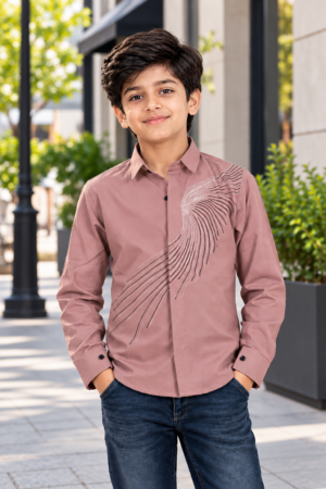 2242EM Boys’ Stylish Pink Printed Full-Sleeve Shirt – Imported Fabric 2242EM-193-PCH