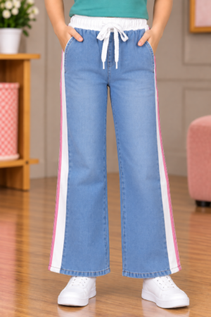 25745PL Product Title Girls’ Trendy Straight-Fit Denim Pants – Premium Imported Fabric | Stylish Everyday Jeans 25745PL-30-L BLU