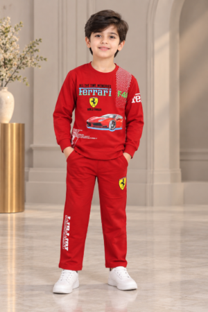 2053PT Boys’ Racing Graphic Hosiery Co-Ord Set – RED 2053PT-183-RED