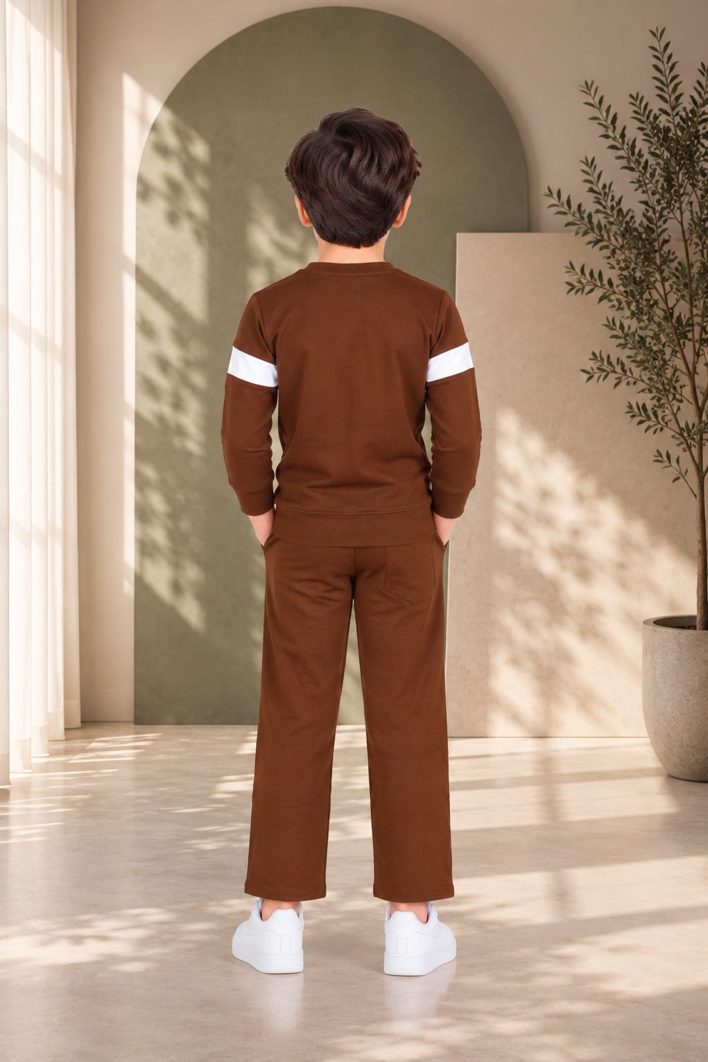 2054PR Boys’ Premium Hosiery Football Graphic Sweatshirt & Track Pant Set 2054PR-183-BWN - Image 3