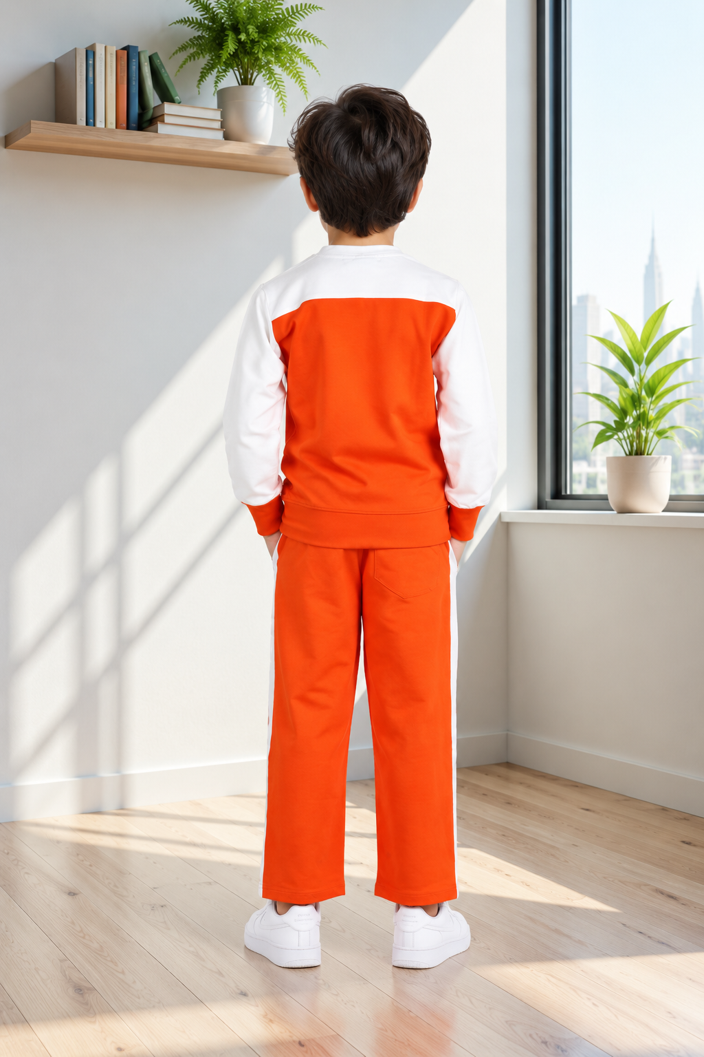 2057PR Boys’ Premium Hosiery Football Graphic Sweatshirt & Track Pant Set 2057PR-183-ORG - Image 3