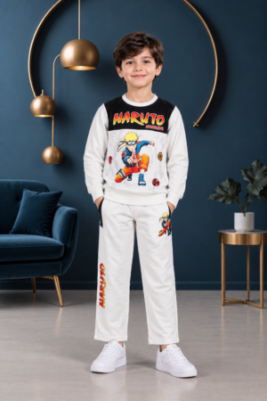 2051PR Boys’ Premium Hosiery Anime Graphic Sweatshirt & Track Pant Set 2051PR-183-BLK
