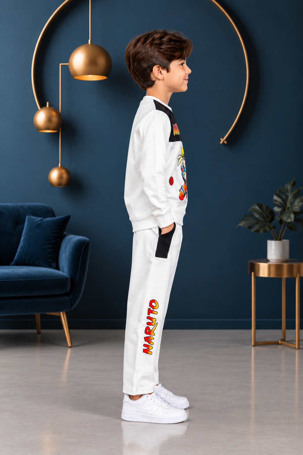 2051PR Boys’ Premium Hosiery Anime Graphic Sweatshirt & Track Pant Set 2051PR-183-BLK - Image 4