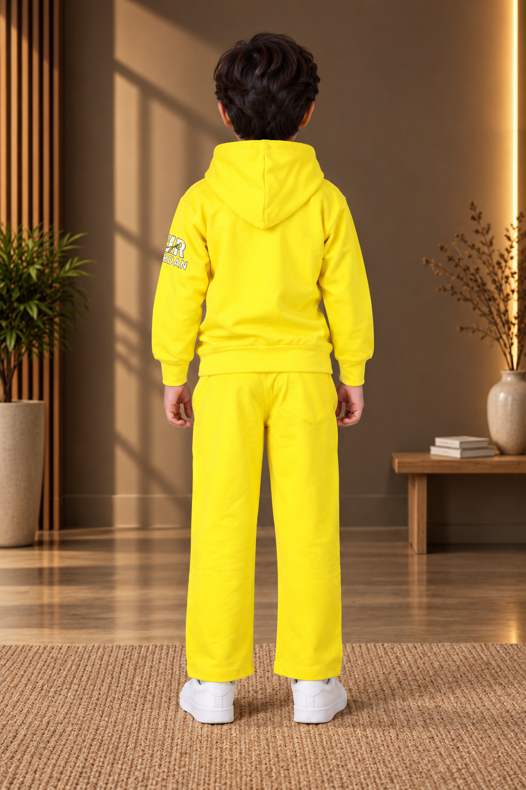 2073APT Boys’ Premium Hosiery Basketball Graphic Hoodie & Track Pant Set 2073APT-183-LMN - Image 3