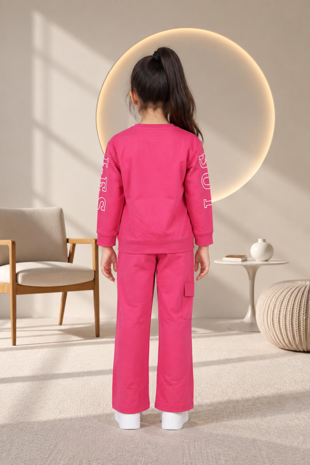 4008LT Girls’ Premium Hosiery Cotton Graphic Cargo Co-Ord Set 4008LT-268-RNI - Image 3