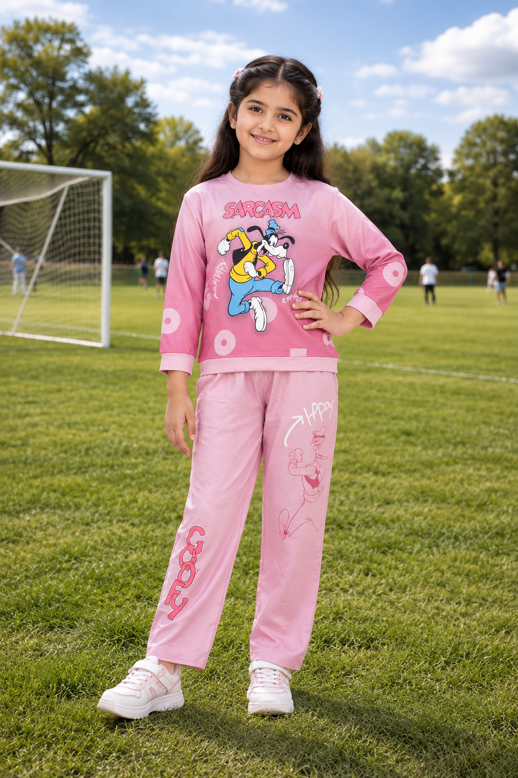 4343PR Girls’ Premium Hosiery Cotton Graphic Co-Ord Set 4343PR-268-PNK