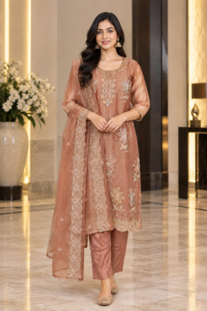 10495EM Salsa Fabric Embroidered Suit – Premium Designer Ethnic Wear for Women 10495EM-458-PCH
