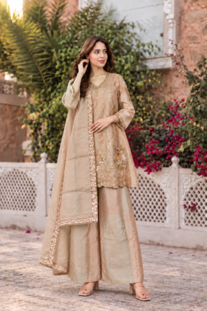 50225EM Vichitra Wrinkle Embroidered Sharara Set – Premium Designer Ethnic Wear for Women 50225EM-449-PCH
