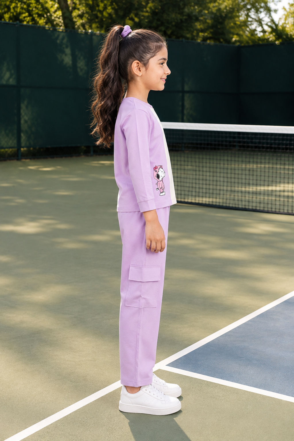 4328PR Girls’ Hosiery Cotton Co-ord Set – Trendy Comfort Casual Wear 4328PR-268-LAV - Image 2
