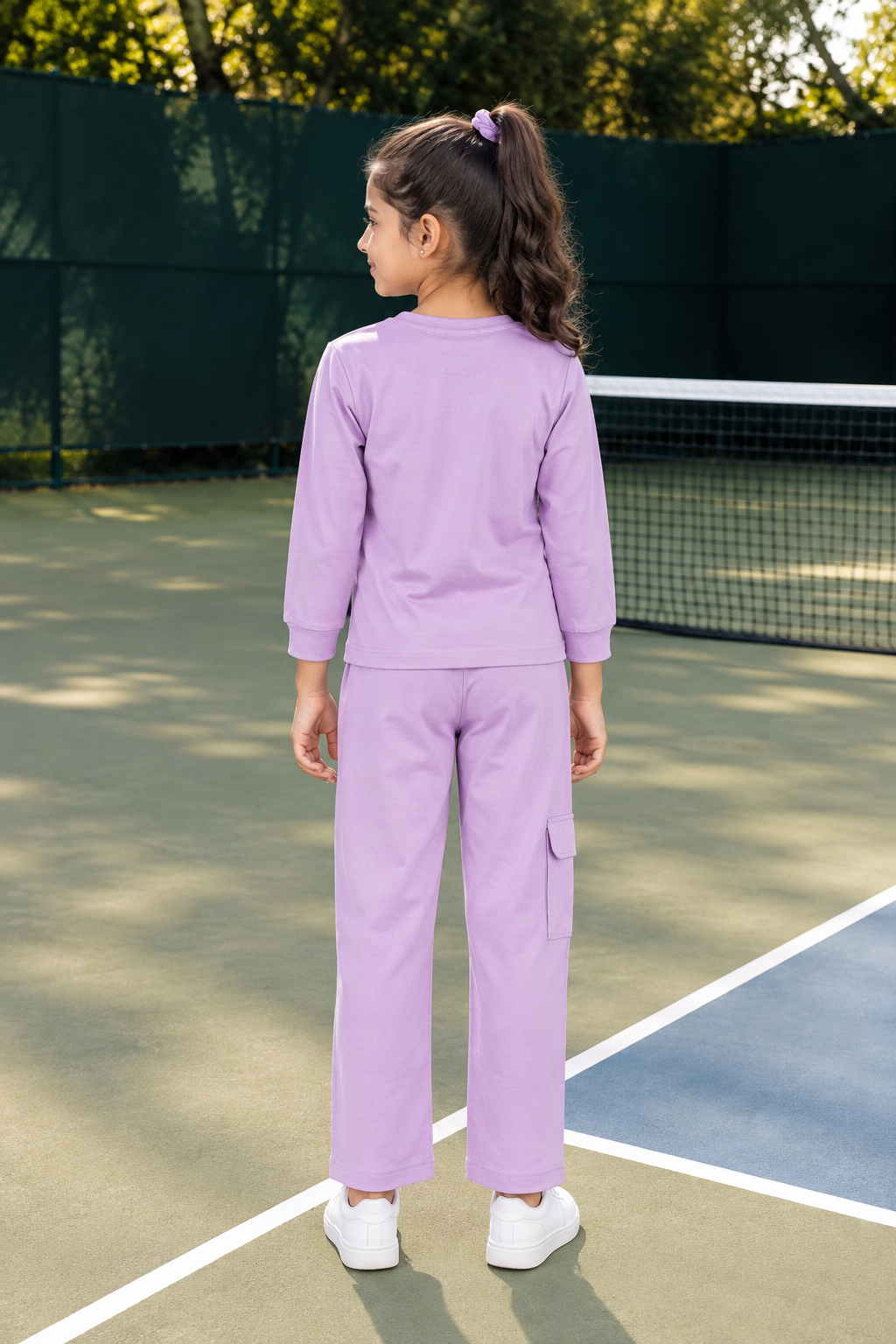 4328PR Girls’ Hosiery Cotton Co-ord Set – Trendy Comfort Casual Wear 4328PR-268-LAV - Image 4