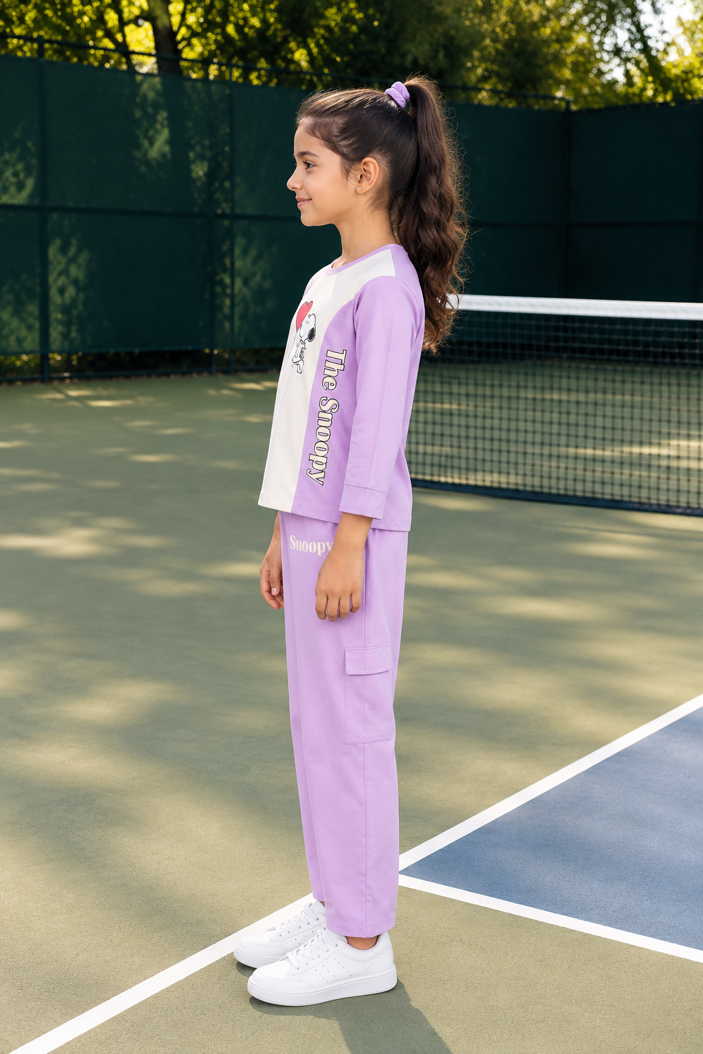 4328PR Girls’ Hosiery Cotton Co-ord Set – Trendy Comfort Casual Wear 4328PR-268-LAV - Image 3