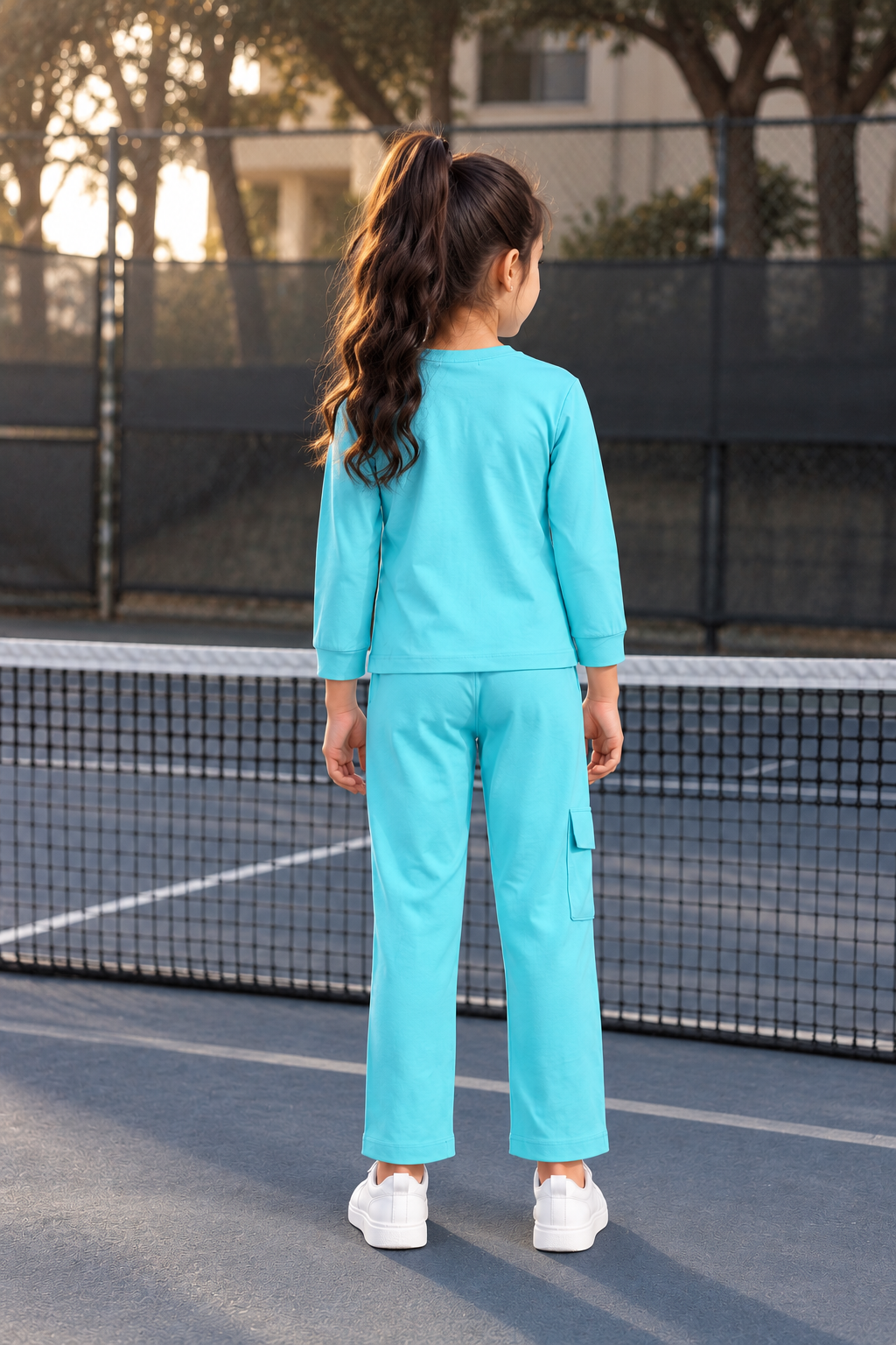 4328PR Girls’ Hosiery Cotton Co-ord Set – Trendy & Comfortable Casual Wear 4328PR-268-SKY - Image 4