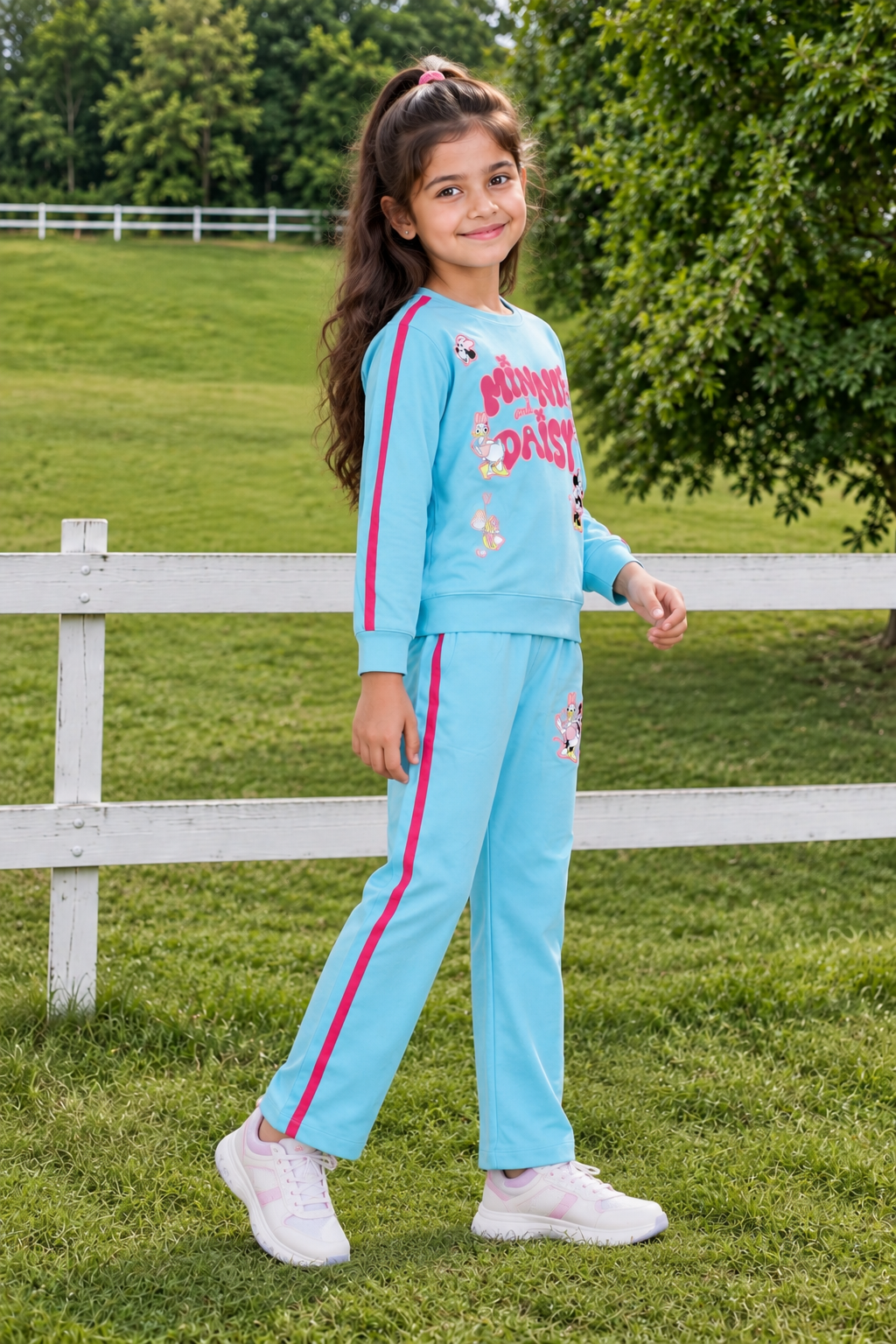 4311LT Girls’ Hosiery Cotton Co-ord Set – Sporty, Stylish & Comfortable Casual Wear 4311LT-268-SKY - Image 3
