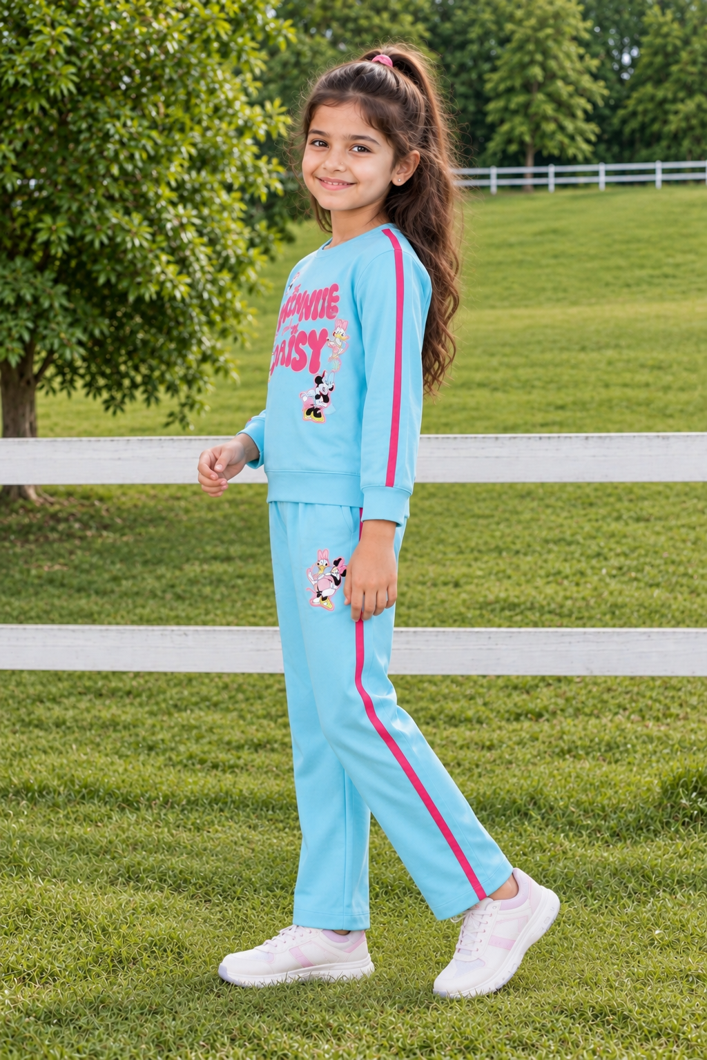 4311LT Girls’ Hosiery Cotton Co-ord Set – Sporty, Stylish & Comfortable Casual Wear 4311LT-268-SKY - Image 4