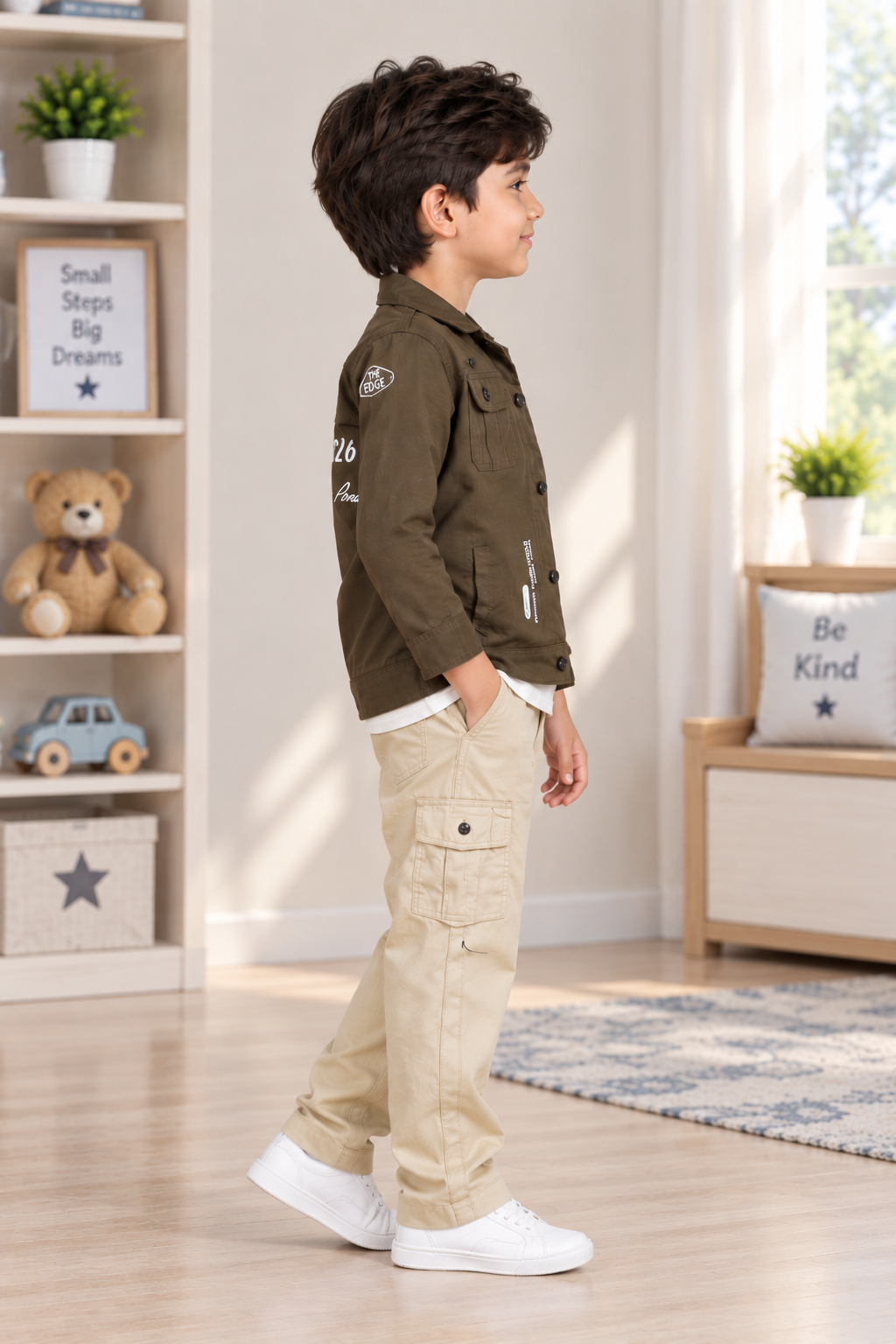 2711PL Imported Cotton Pant Suit for Boys – Premium Casual & Party Wear Set 2711PL-266-KHAKI - Image 5